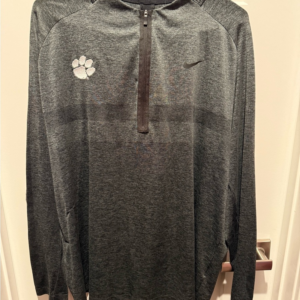 Clemson Nike Gray Quarter-Zip Pullover